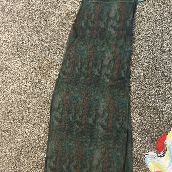 PrettyLittleThing Dresses & Skirts - PrettyLittleThing Green Asymmetrical sheer Maxi dress